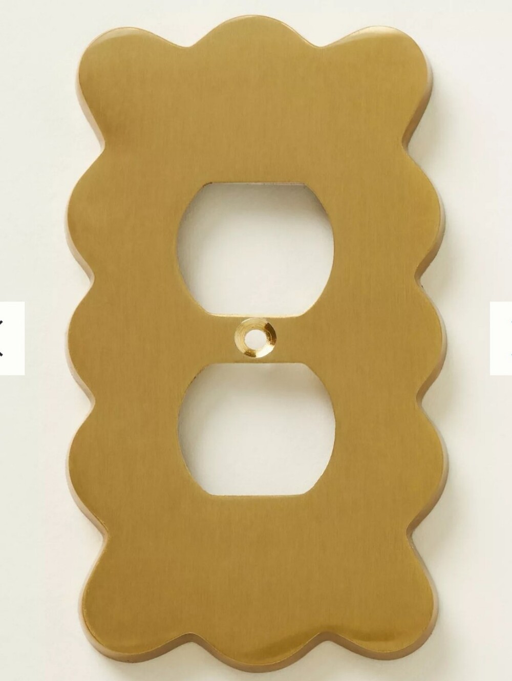 NWT Anthroplogie Brass / Gold Scalloped Single Outlet Wall Plate